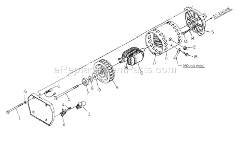 Part Location Diagram of 00761765 Briggs and Stratton STATOR ASSEMBLY (2250 Watt Units only)